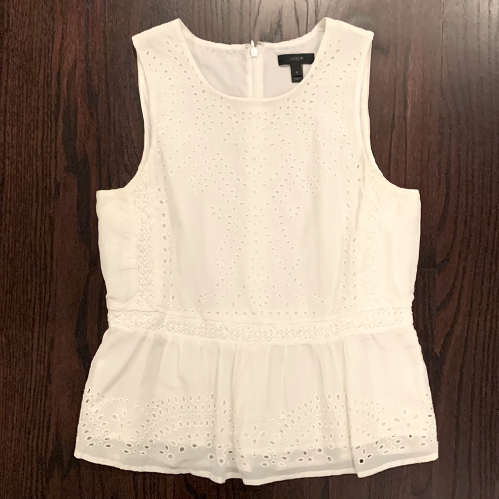 J Crew sleeveless eyelet top, size 6